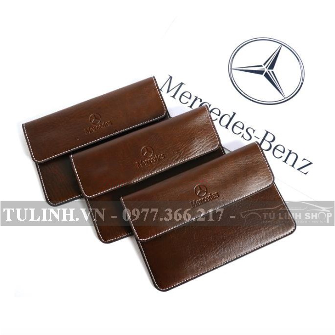 Ví Da Đựng Giấy Tờ Ô Tô - Dập Logo Hãng Xe MERCEDES