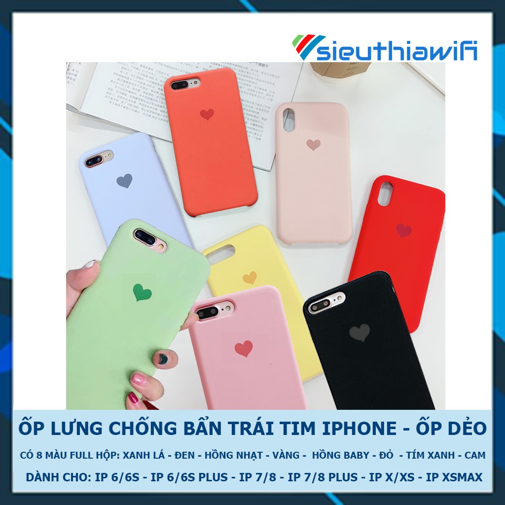 [Freeship đơn từ 50k toàn quốc][ FULL HỘP ] ỐP LƯNG CHỐNG BẨN TRÁI TIM - ỐP IPHONE DẺO [ GT-B ]