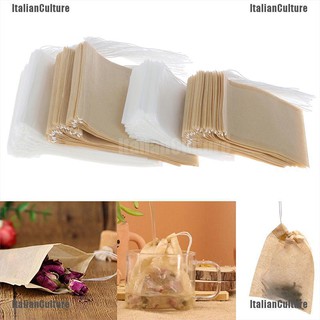 Itali 100 Cái / lốc Giấy Túi Trà Lọc Dây Rút Trống Túi Trà Cho Thảo Mộc Rời