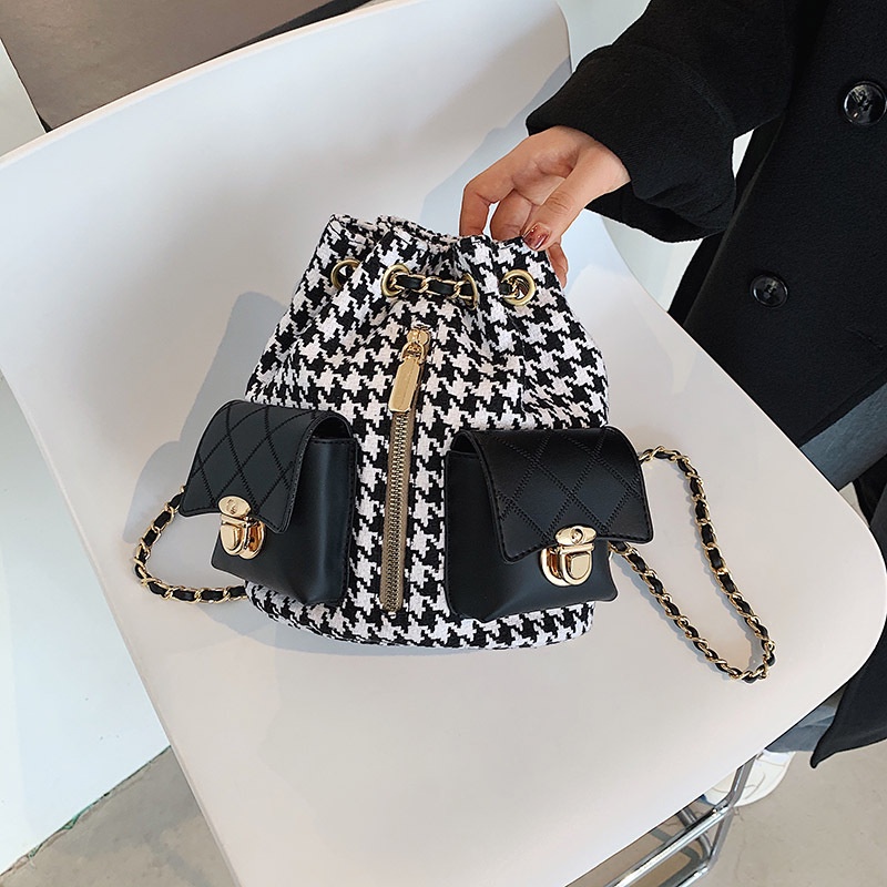 French small bag retro bag for women 2020 new trendy Korean style chain bucket bag Internet Popular textured shoulder messenger bag