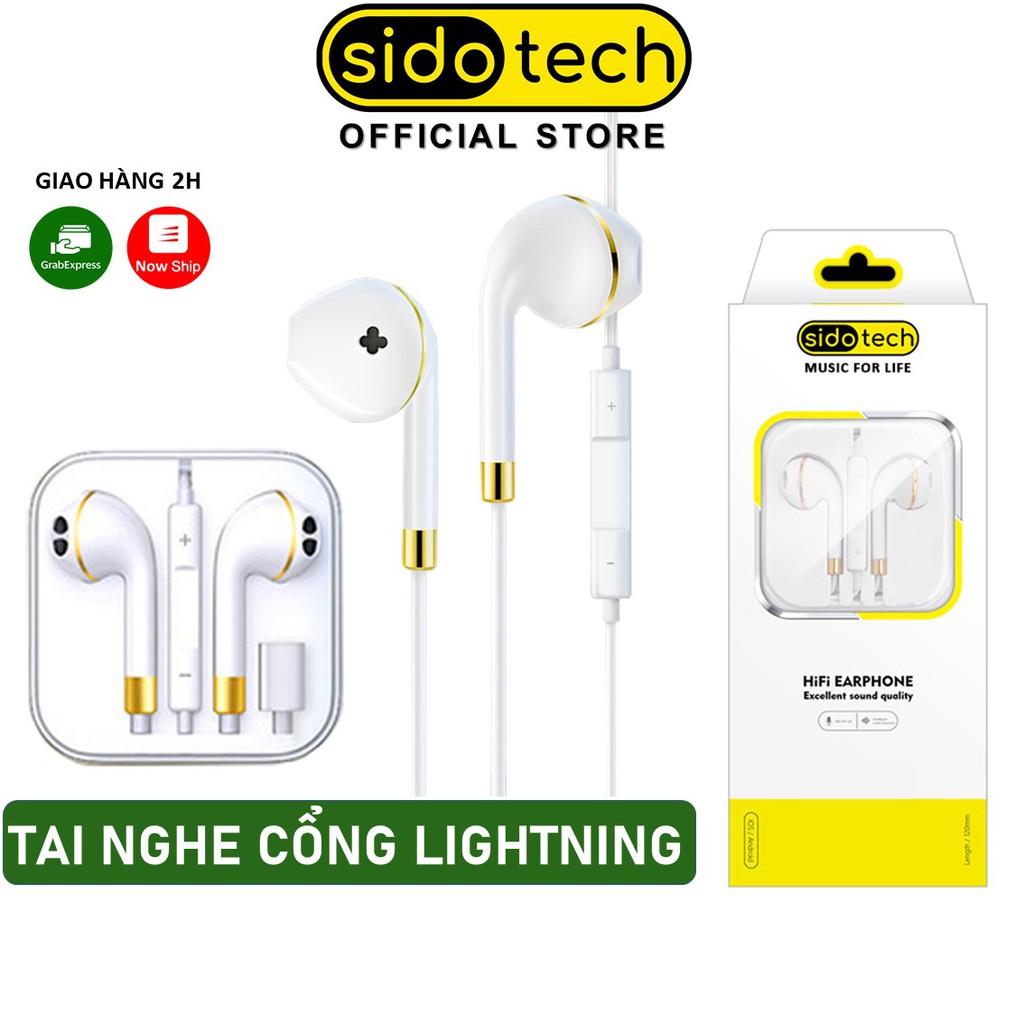 Tai Nghe Điện Thoại Có Dây Nhét Tai SIDOTECH X4 Cổng 3.5mm/Lightning Mini Giá Rẻ Dòng In Ear Có Mic - Hàng Chính Hãng