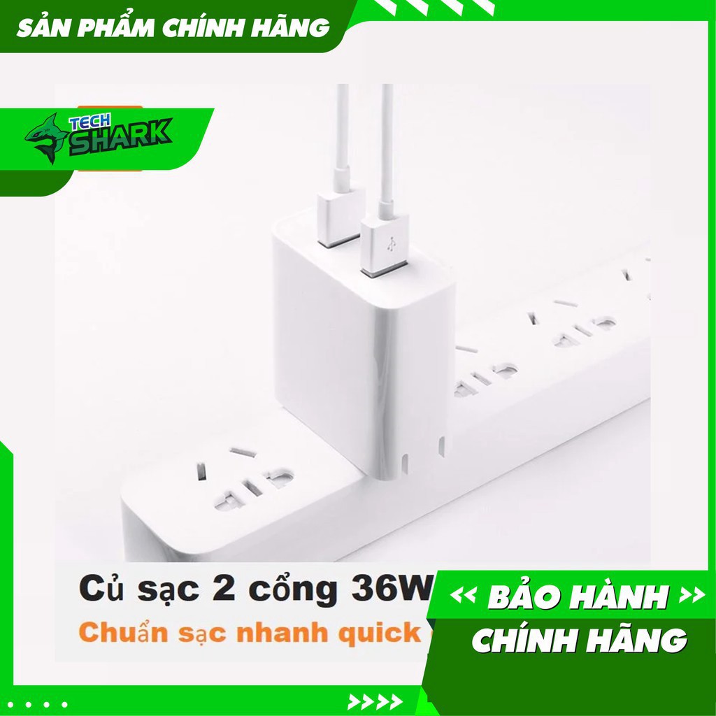 Củ sạc nhanh 2 usb Xiaomi 36w - Bảo Hành Chính Hãng