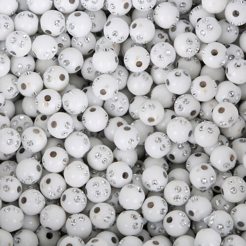 Set 100 hạt cườm 8mm bằng acrylic sáng bóng dùng làm trang sức vòng tay thủ công