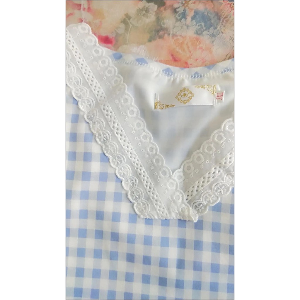 Đồ ngủ nữ cộc tay pijama, Đồ bộ nữ cộc tay dễ thương mùa hè chất mát kẻ caro | BigBuy360 - bigbuy360.vn