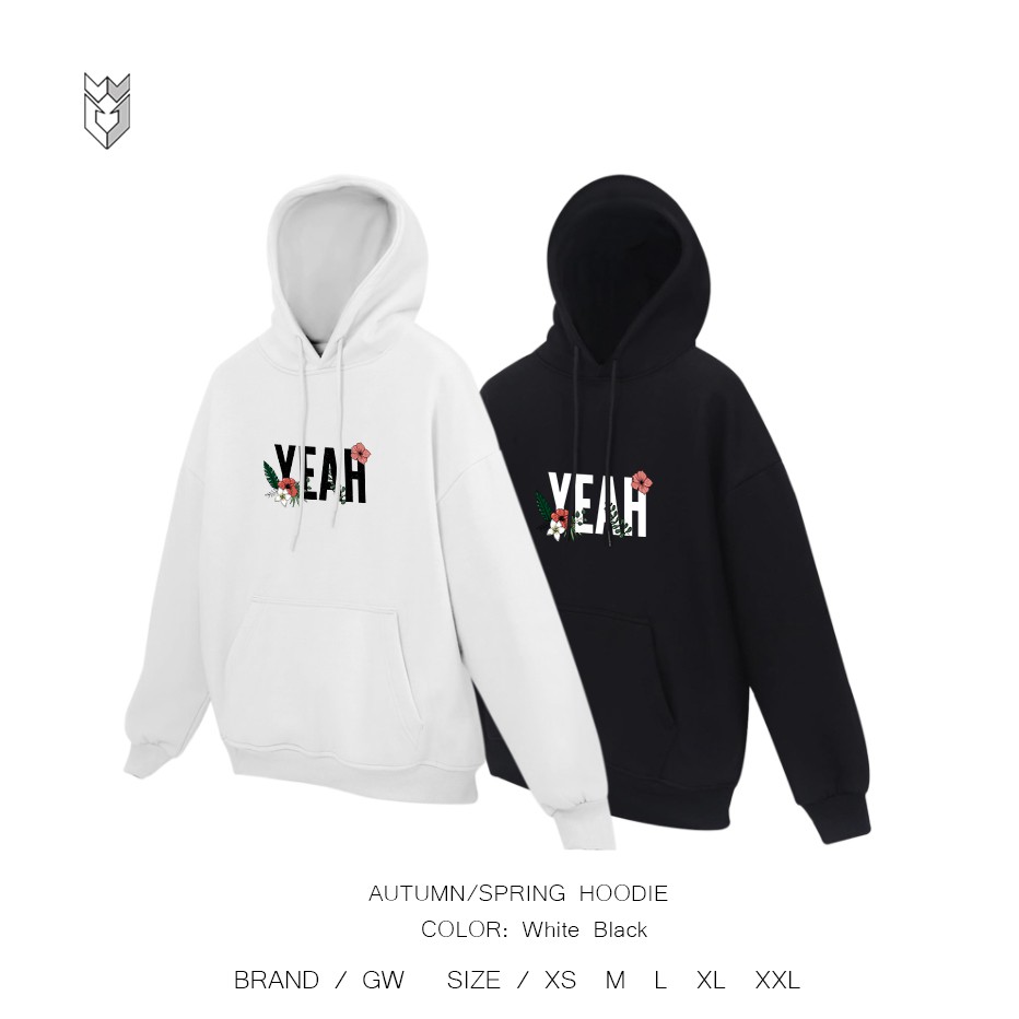Áo nỉ hoodie Unisex nam nữ Yeah, áo khoác form rộng - GW Shop
