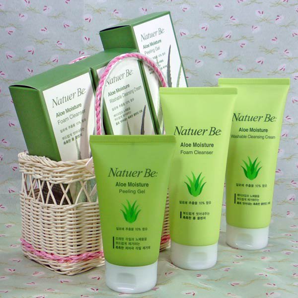 Sữa rửa mặt Natuer Be Lô Hội Aloe Moisture Foam Cleanser trắng da ngăn mụn dưỡng ẩm Linh Giang chính hãng