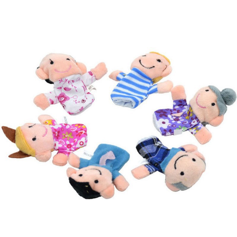 ♕ babyme ღ 6 Pcs Baby Kids Plush Cloth Play Game Learn Story Finger Puppets Toys
