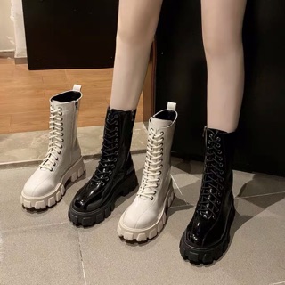 🔥Bốt Ulzzang cao cổ nữ độn đế khoá kéo cạnh thời thượng cá tính-2 ảnh thật cuối (G15)