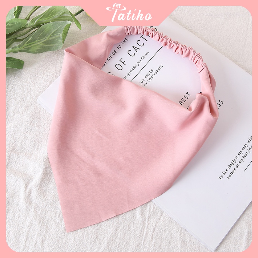[Hàng Xịn, Giá Tốt]   Băng Đô Turban Unisex Vải Lụa Họa Tiết Trơn  Phong Cách Hàn Quốc Đơn Giản Hottrend - Mã BD009