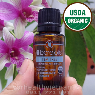 Tinh dầu tràm trà - Tea Tree Essential Oil (Tinh dầu hữu cơ Bare Oils - USDA Organic)