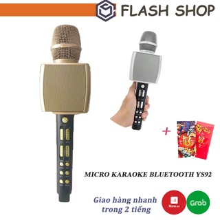 Micro karaoke bluetooth YS-92, trang bị soudcard dùng livetream vừa hát nghe nhạc như loa rời bình thường
