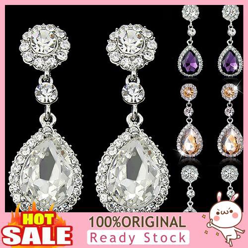 Khuyên tai đính đá hình giọt nước phong cách sang trọng thanh lịch dành cho nữ