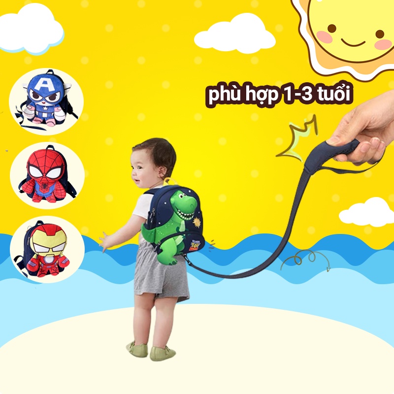 Balo cho bé trai bé gái đi học mầm non mẫu giáo hình thú 3D đáng yêu phù hợp 1-3 tuổi BL12