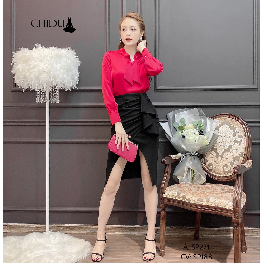 CHIDU chân váy dúm eo, chân váy body công sở - SP188