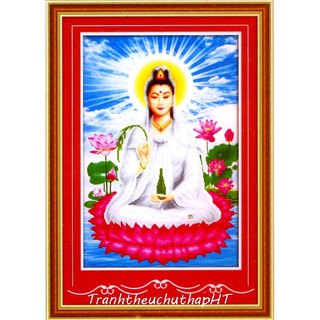 Tranh đính đá, Tranh thêu chữ thập Phật Bà Quan Âm DF2290, A1125 – tự đính, tự thêu