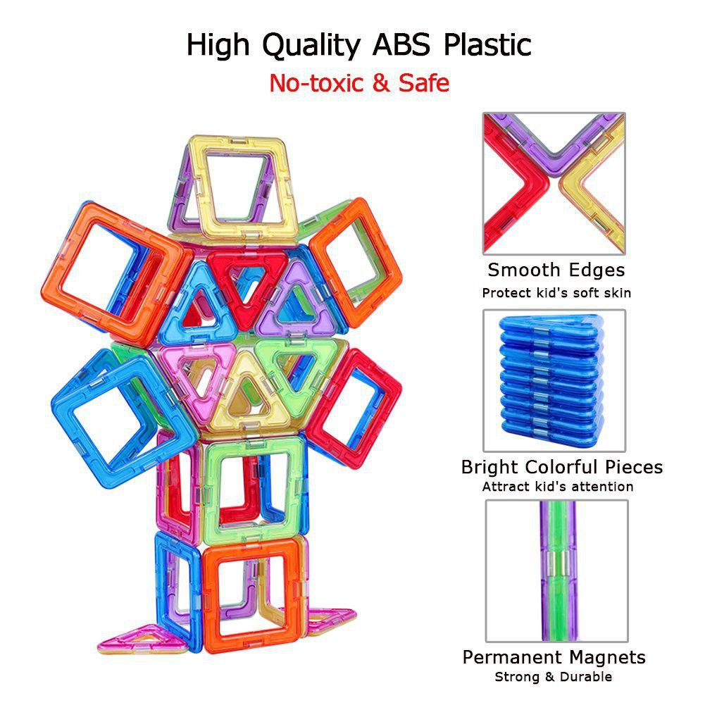 Bộ 100 Khối Nam Châm Xếp Hình Cho Trẻ Em