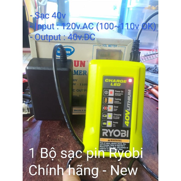 Sạc Ryobi Chính Hãng - New - sạc 40v.DC Input 100-120v.AC