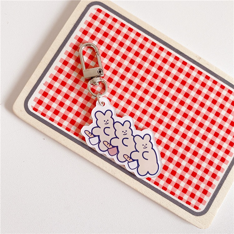 Móc Khóa Acrylic Hình Gấu Dễ Thương Phong Cách Hàn Quốc