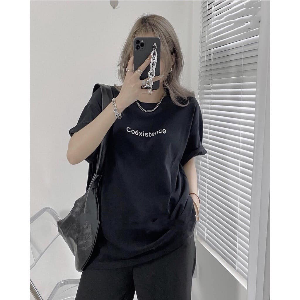 Áo Thun 3158 Áo Thun Chữ CÓE XISTENCE Form Rộng Chất Tuyết Nhung Loại 1 Samsam4896