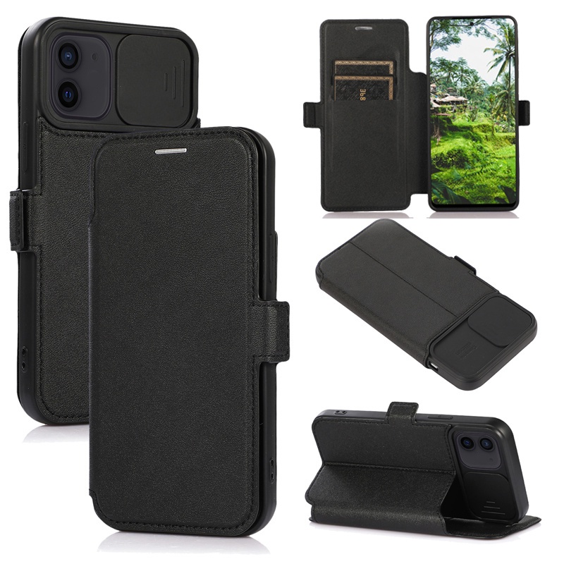 Bao da điện thoại nắp gập từ tính chống rơi có ngăn đựng thẻ thời trang cho For iPhone 14 13  Pro Max Plus