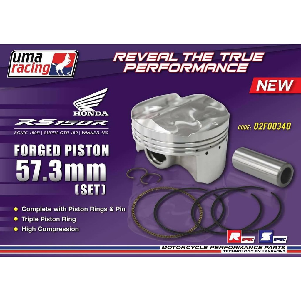 Piston nén UMA Racing 62mm PRO (Super Head) cho Exciter.