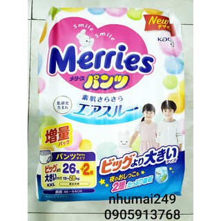 Bỉm quần Merries Nội địa XXL28