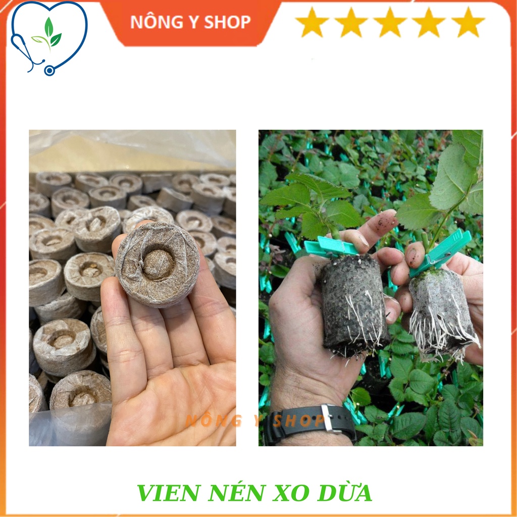 Viên nén ươm xơ dừa hữu cơ trồng rau, ươm hạt, dâu tây, thủy canh-Phước lộc