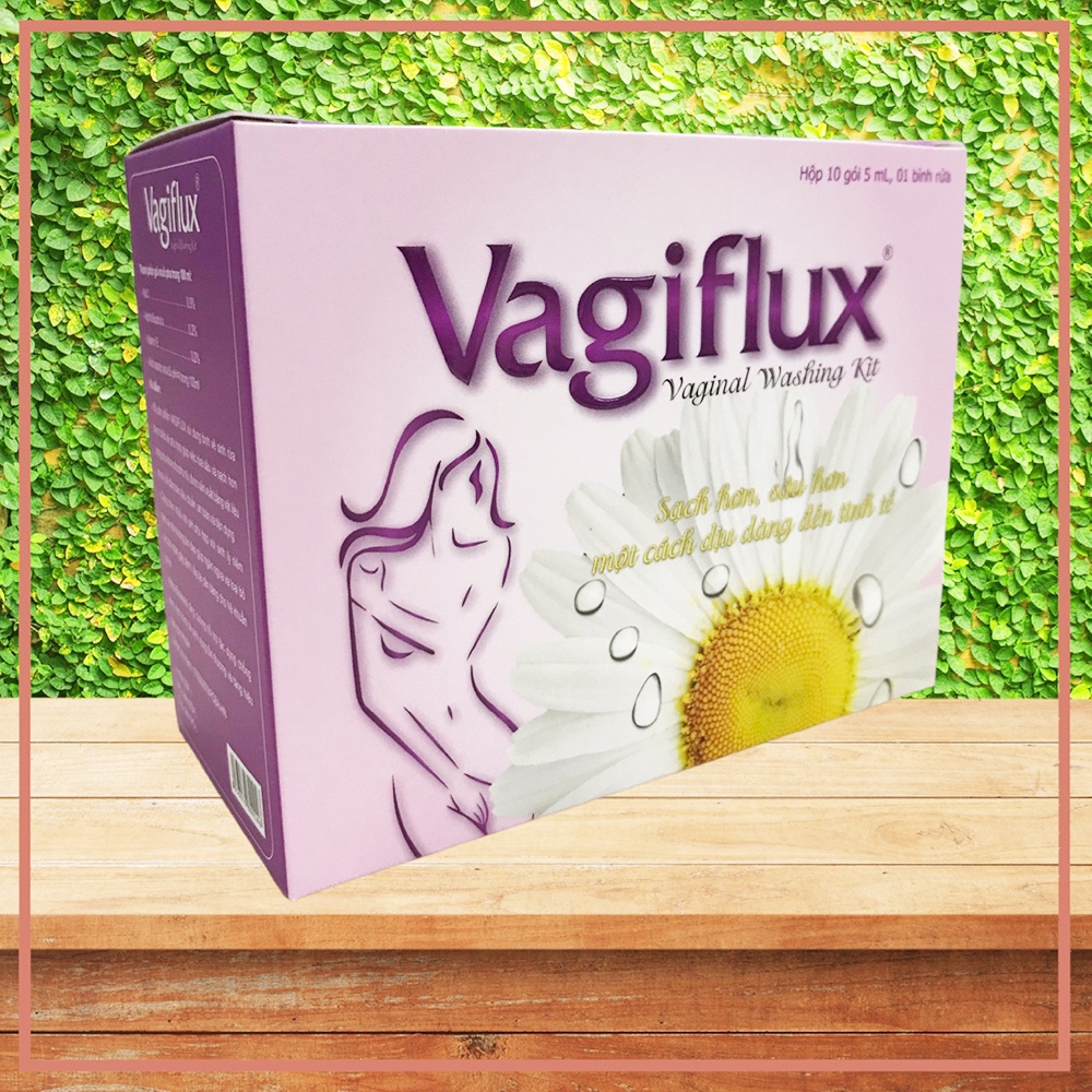 ⚡RẺ VÔ ĐỊCH⚡Bộ dụng cụ vệ sinh âm đạo Vagiflux kèm 10 gói muối rửa chuyên dụng