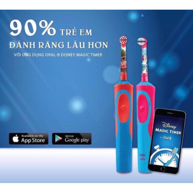 Bàn Chải Điện nàng tiên cá Elsa Oral B cho Bé Gái 3 tuổi trở lên