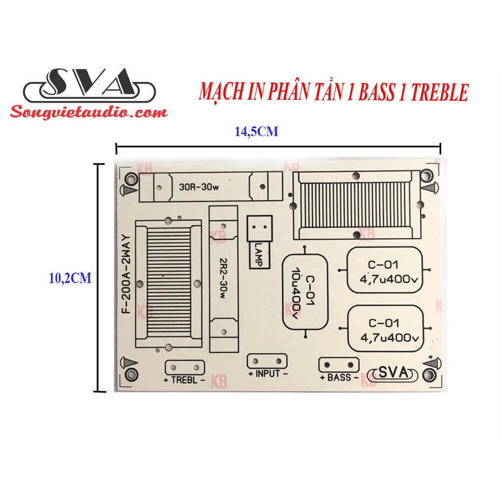 MẠCH IN, MẠCH PCB, MẠCH PHÂN TẦN 1 BASS 1TREBLE - 1 BOARD