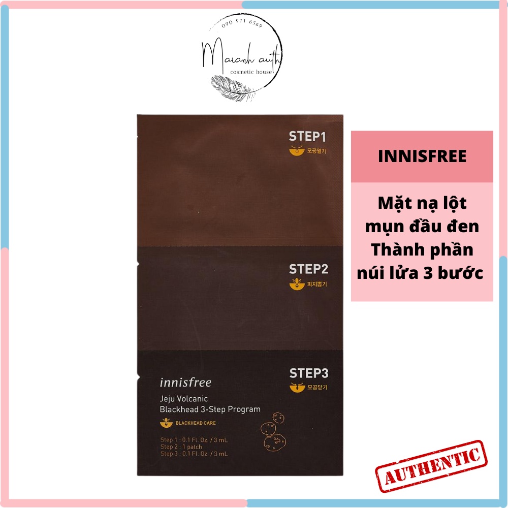 [3in1] Mặt nạ 3 bước lột mụn đầu đen Innisfree Jeju Blackhead 3-Step Program