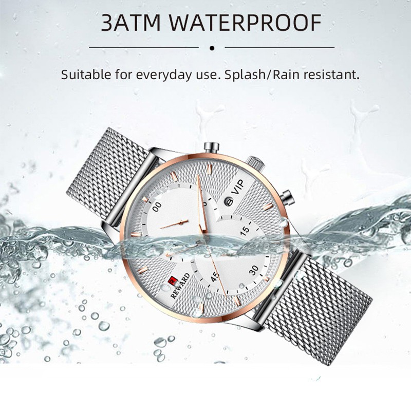 Đồng Hồ Đeo Tay Thạch Anh Chronograph Chống Thấm Nước Siêu Mỏng Bằng Thép Không Gỉ Phong Cách Doanh Nhân Cho Nam
