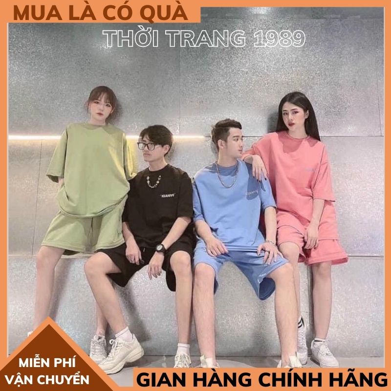 Sét Bộ Thể Thao Nam Nữ full màu hot 🍀Bộ trơn Thêu Chữ ,Bộ đồ Unisex phong cách hàn quốc THỜI TRANG1989