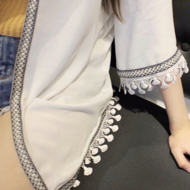 Áo Kimono Thổ Cẩm Mix Ren