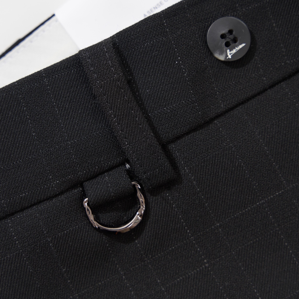 Quần Âu Nam Kẻ Caro ATINO Vải Polyester Co Giãn Pha Rayon Thông Thoáng Form Regular QA025