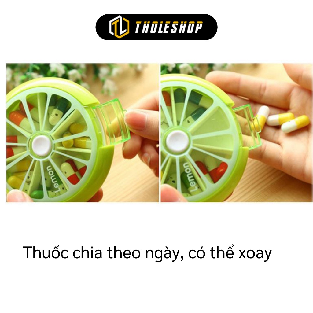 Hộp Chia Thuoc - Hộp Đựng Thuoc7 Ngày Hình Lát Cam Nhỏ Gọn, Dễ Dàng Đem Theo 4337