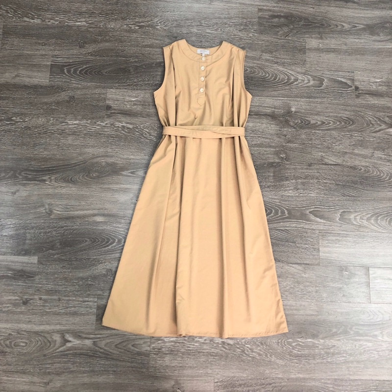 BEUCLOSET - Đầm linen dáng suông phối dây buộc eo xuất xịn