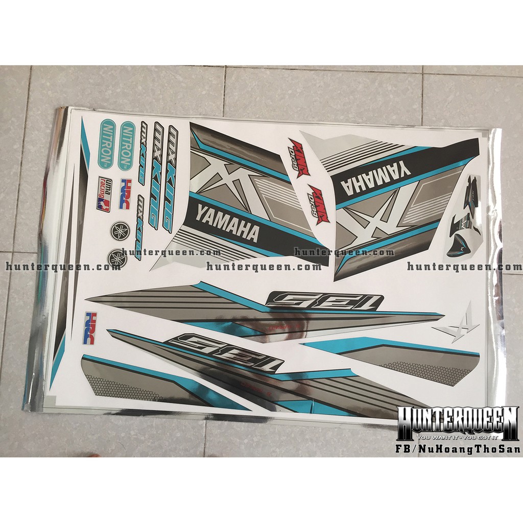 Exciter 2011 MX King - Tem rời Crom, xe đen tem xám bạc - Tùy chỉnh theo yêu cầu - Tem chế Exciter 135 chất lượng cao