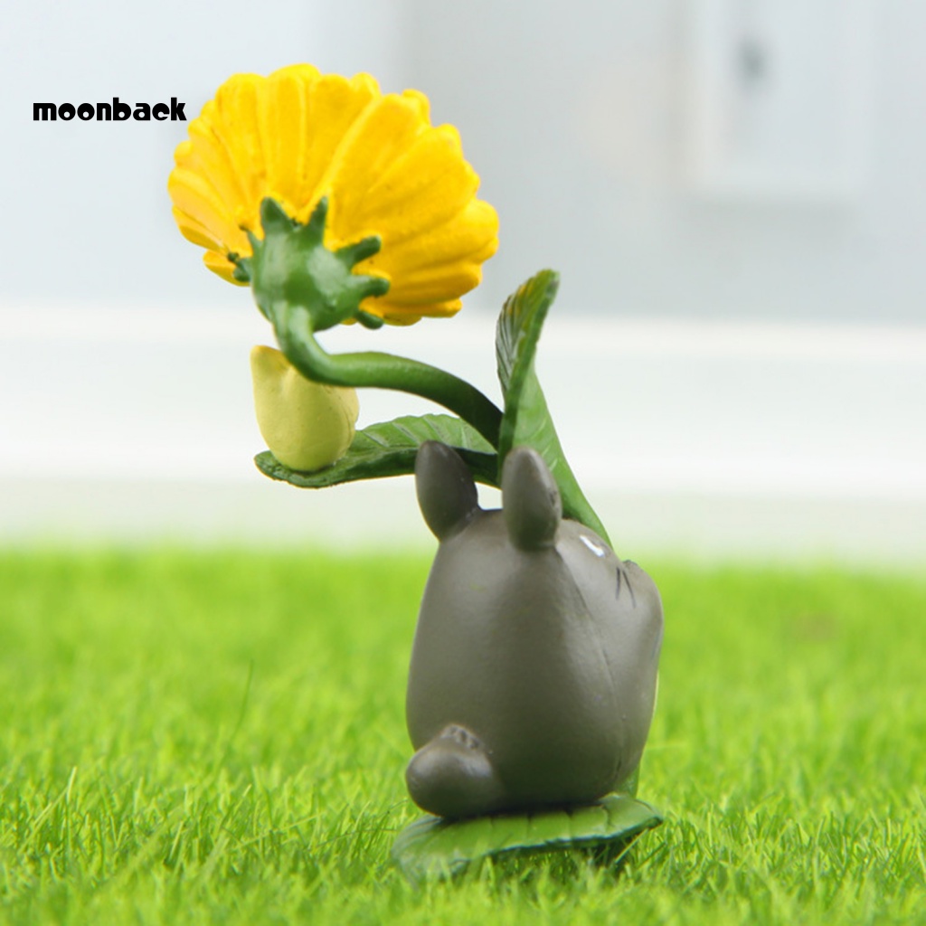 Mô Hình Tượng Ghibli Totoro Hoa Hướng Dương Anime Mịn Màng Trang Trí Tiểu Cảnh Văn Phòng