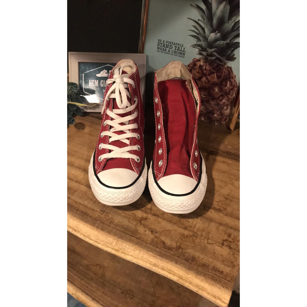 GIÀY CONVERSE ĐỎ MẬN CỔ CAO SIZE 37 - 23cm (Real 100%/2Hand) -sal11