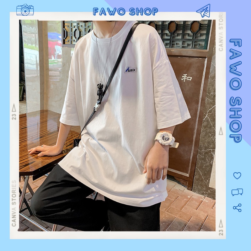 Áo thun Unisex form rộng tay lỡ, Áo phông nam nữ cotton thấm hút, dày dặn mềm mịn họa tiết MIX