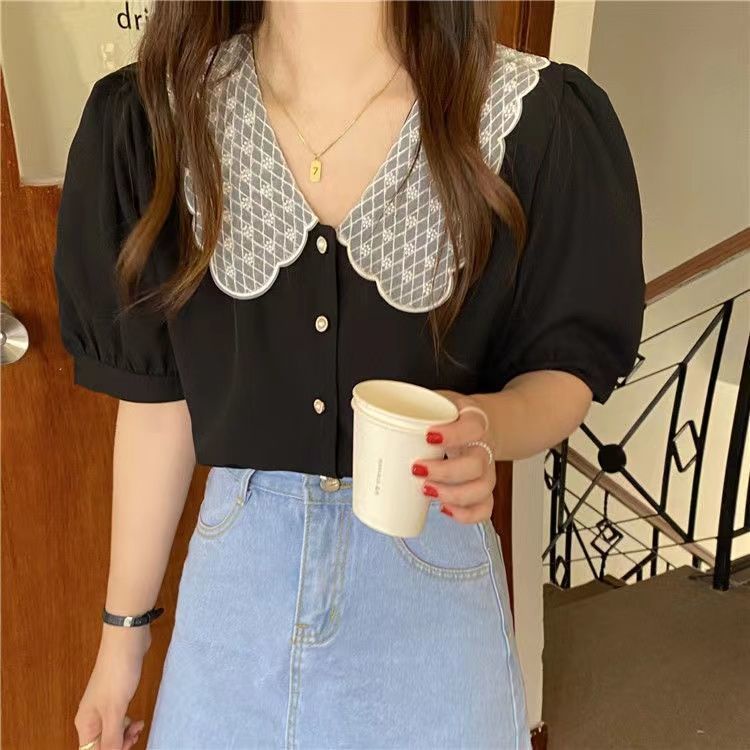 Áo Kiểu Tay Phồng Cổ Búp Bê 2023 Thời Trang Mùa Hè Cho Nữ