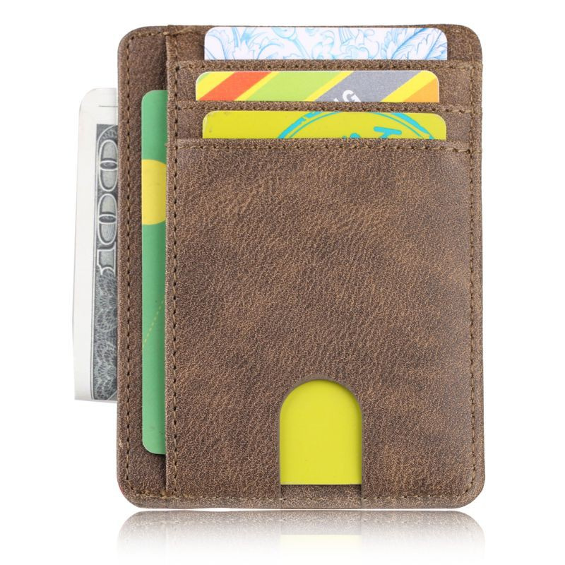 HAN  Ultra Slim RFID Blocking Minimalist Wallet Business Card Cover Case Super Thin Men Leather Bank ID Credit Card Holders Fashion Unisex Porte Carte Package