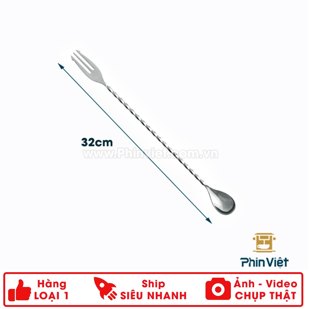 Thìa bar inox| bar spoon chiều dài 26cm/32cm - Dụng cụ pha chế