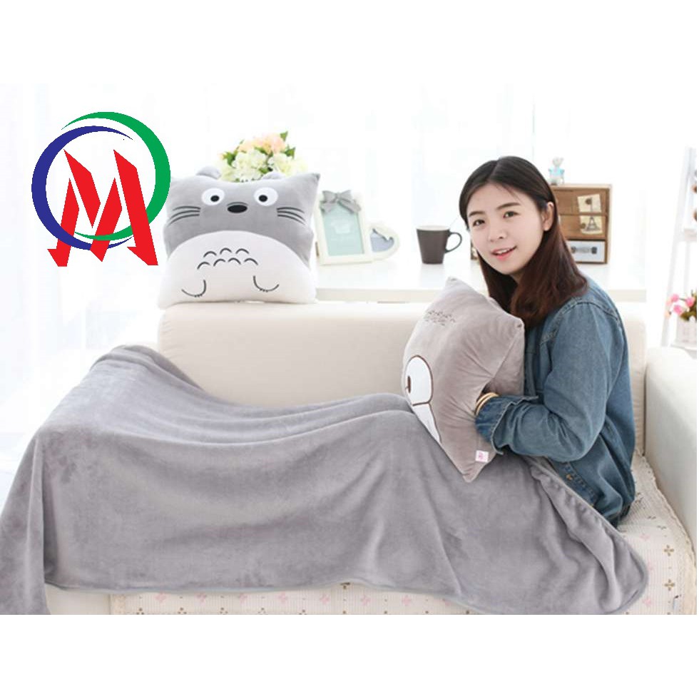 [Giá rẻ hủy diệt] Bộ chăn gối Totoro 1x1.7m