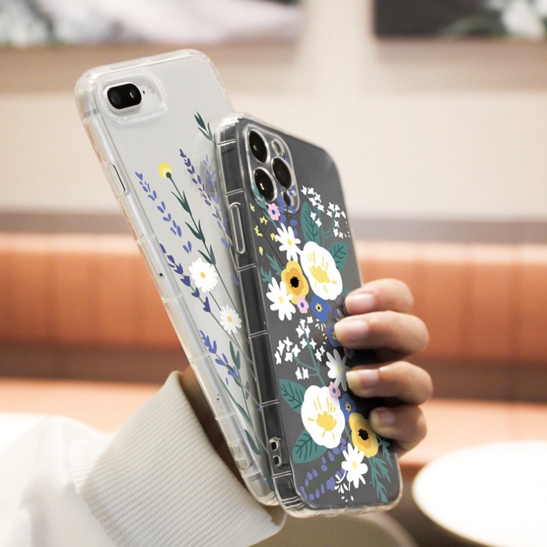 Ốp lưng iphone 6, 6s plus, 7 8 Plus, X, XS, XR, XSMAX, 11, 12, 13 PROMAX TRONG SUỐT HOA NGHỆ THUẬT PKVN