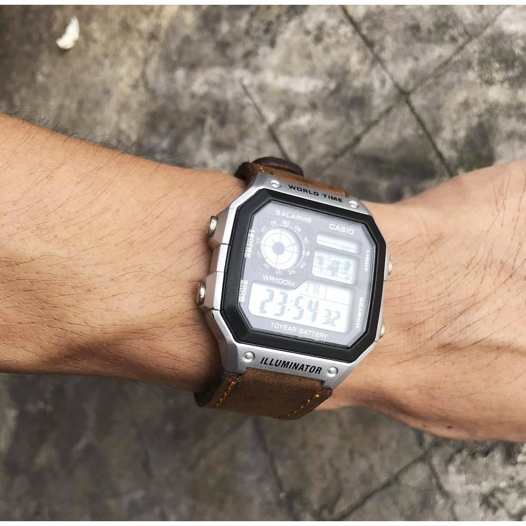 Dây Da Casio ae 1200 whd