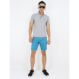 ÁO THUN PO LO MÀU XÁM NAM / NỮ CỘC TAY CỔ BẺ A46205