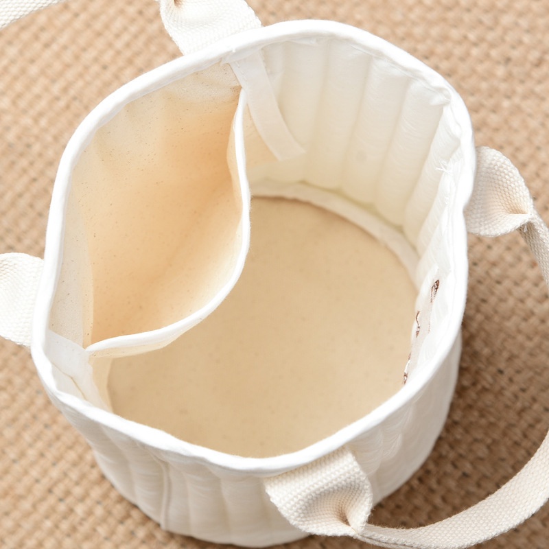Túi xách bỉm sữa đa năng đựng đồ cho bé thêu hình gấu/hoa vintage phong cách Hàn Quốc
