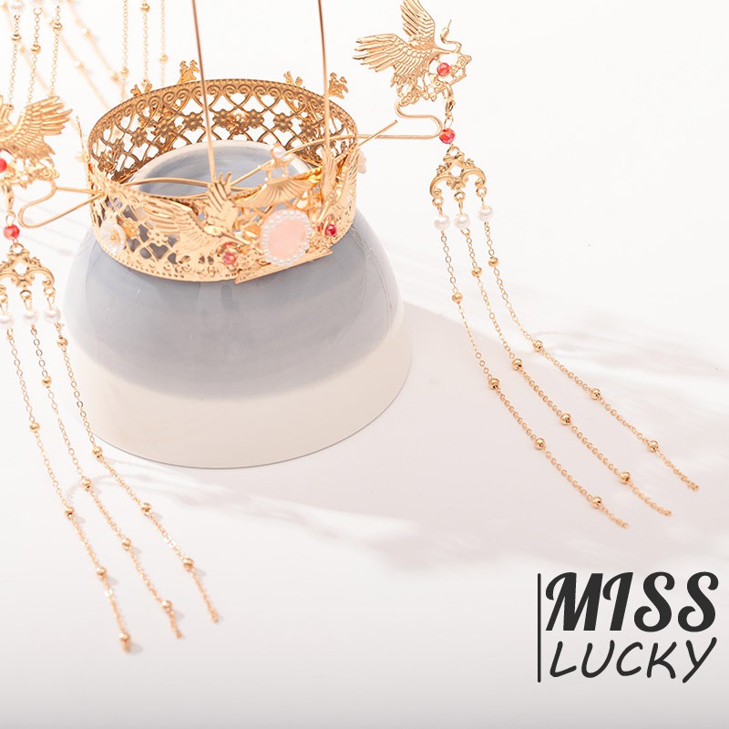 Bộ trâm và vương miện phong cách Trung Hoa cổ điển cho nữ